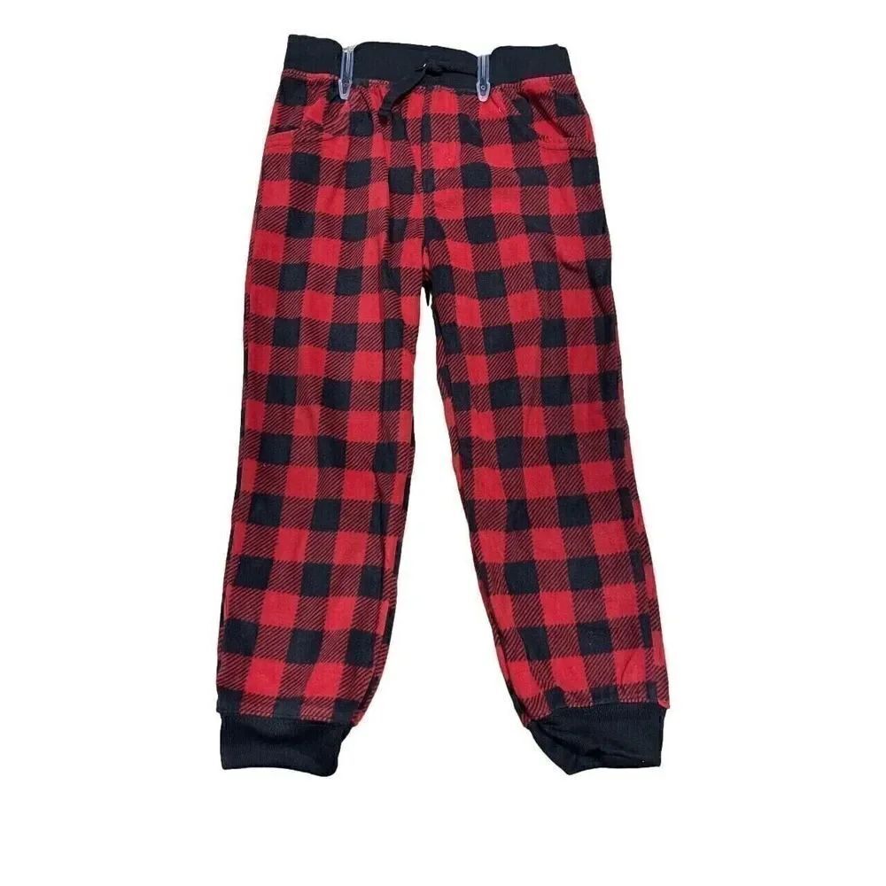 Carter's Infant Buffalo Checkered Top& Bottom Set-Gray/Red NEWBORN - Picture 4 of 5